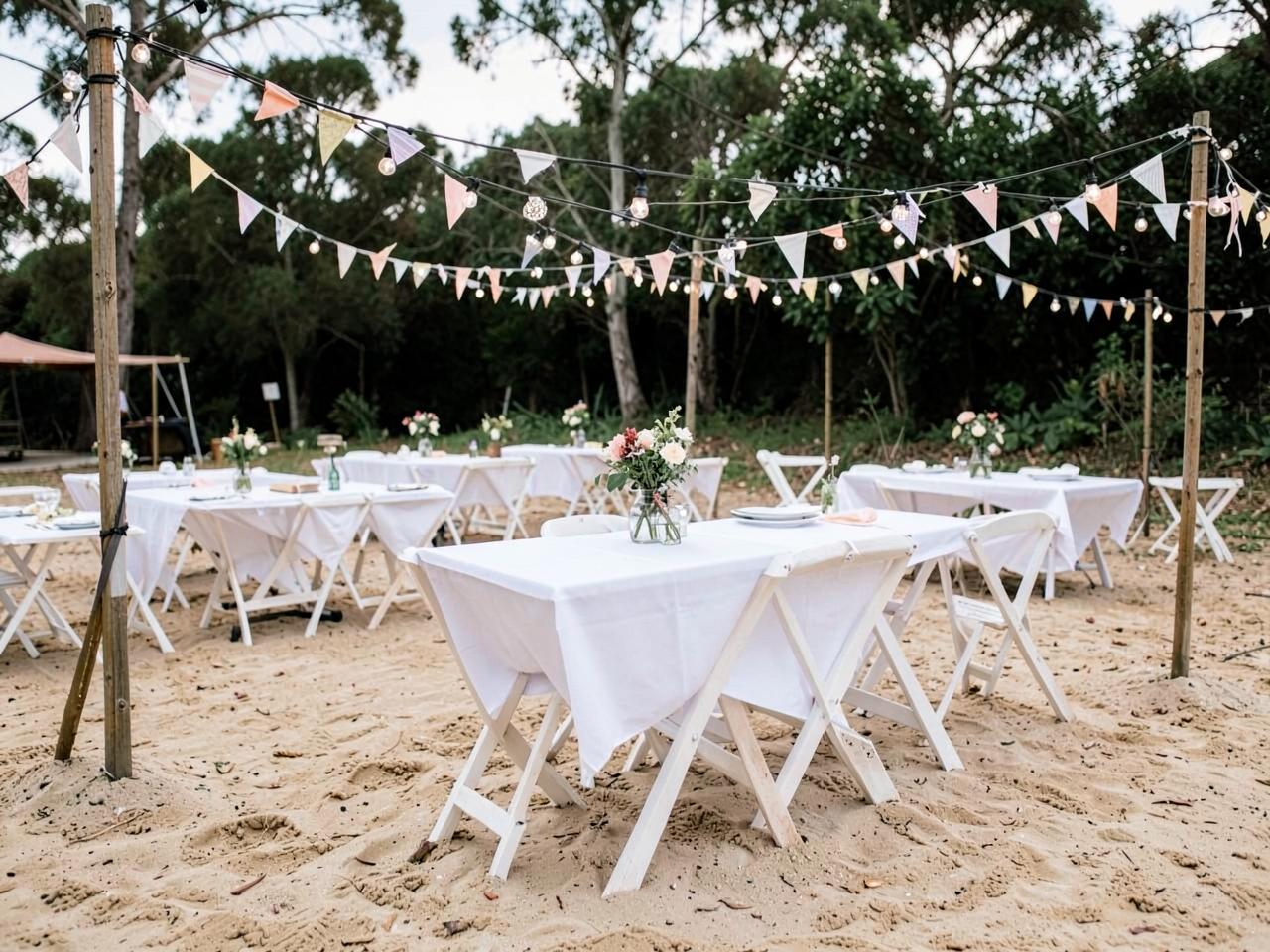 Tables and décor set up for a private function